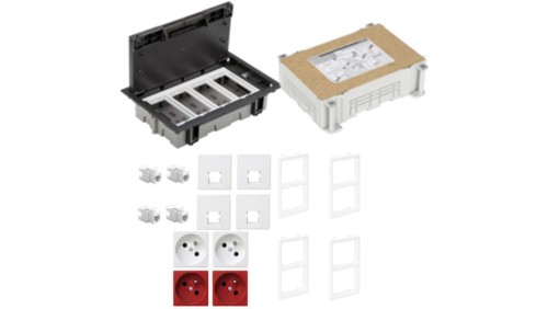 KONTAKT SIMON FLOOR BOX puszka podłogowa 2x gniazdo pojedyncze z/u + 2x gniazdo DATA + 4x gniazdo RJ45 kat. 6 nieekranowany + ka