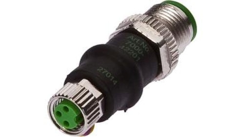 Złącze M8 proste żeńskie 3pin M12 proste męskie 3pin 24V -25-85 stC IP67 VK000036
