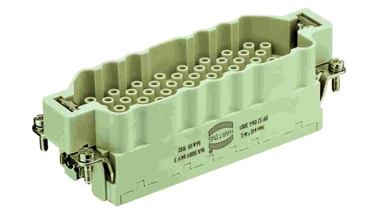 Złącze HAN prostokątne męskie 64pin 16A 500V 09320643001