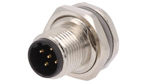 Złącze okrągłe M12 męskie proste montaż THT 5pin 60V T4140012051-000