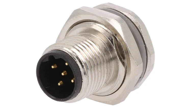 Złącze okrągłe M12 męskie proste montaż THT 5pin 60V T4140012051-000