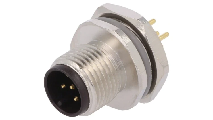 Złącze okrągłe M12 męskie proste montaż THT 5pin 60V T4142012051-000
