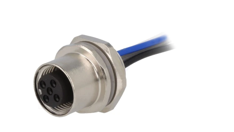 Złącze okrągłe M12 żeńskie proste 5pin 60V 0,2m T4171310005-001