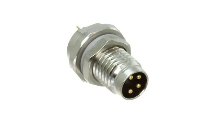 Złącze okrągłe M8 męskie proste do lutowania 4pin 30V T4032014041-000
