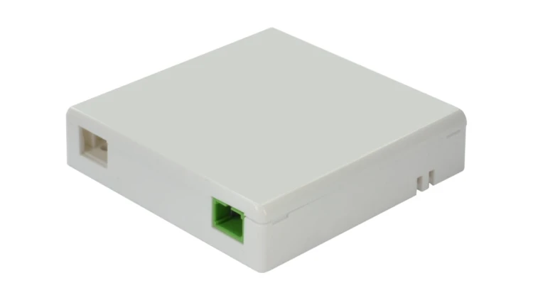 Gniazdo abonenckie światlowodowe FO FTTH na 2 adaptery SC simplex białe + adapter FO SC/UPC