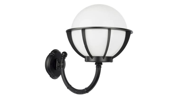 Kinkiet zewnętrzny Kule z koszykiem 250 K 3012/1/KPO 250 OP, E27 max 60W, kolor czarny, klosz biały 0438621