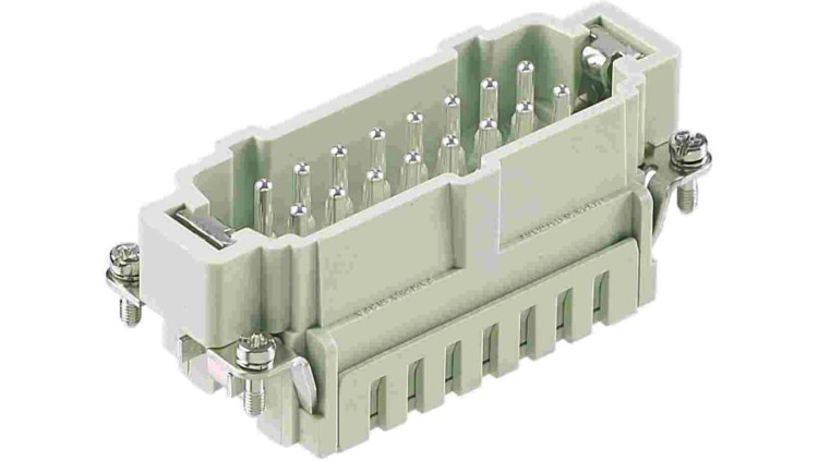 Złącze HAN prostokątne męskie 16pin 16A 500V 09330162616