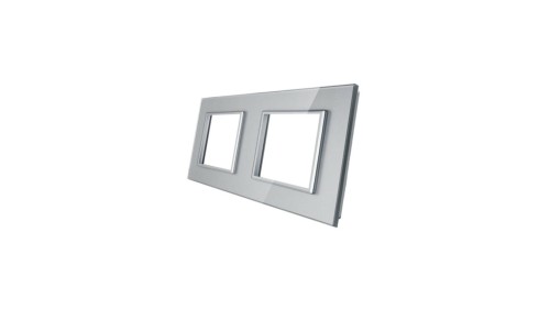 Livolo PODWÓJNA SREBRNA METALIZOWANA RAMKA SZKLANA 150 x 80mm GPF-2-64