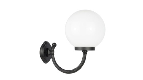 Kinkiet zewnętrzny Kule Classic K 3012/1/K 250 P OP, E27 max 60W, kolor czarny, klosz biały 0438621