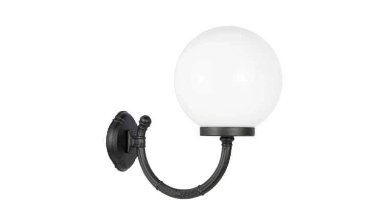 Kinkiet zewnętrzny Kule Classic K 3012/1/K 250 P OP, E27 max 60W, kolor czarny, klosz biały 0438621