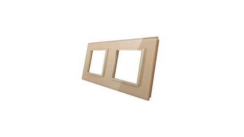 Livolo PODWÓJNA SZAMPAŃSKA METALIZOWANA RAMKA SZKLANA 150 x 80mm GPF-2-63