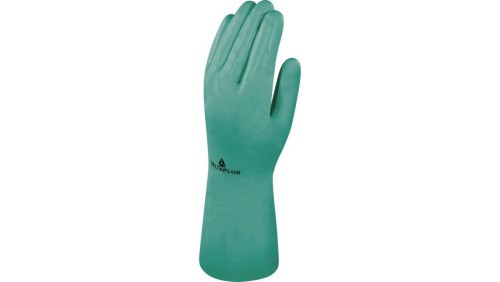 Rękawice z nitrylu flokowane dł. 33 cm gr. 040 mm kolor zielony rozmiar 10 MAIN VE801VE10