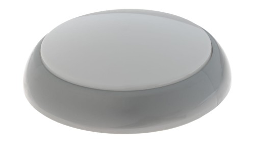 Oprawa KAJKO XL, E27 z czujnikiem ruchu HF, 75W, srebrna-polipropylen, klosz przeźroczysty-poliwęglan, IP44, IK10 A2900SR-P-HF