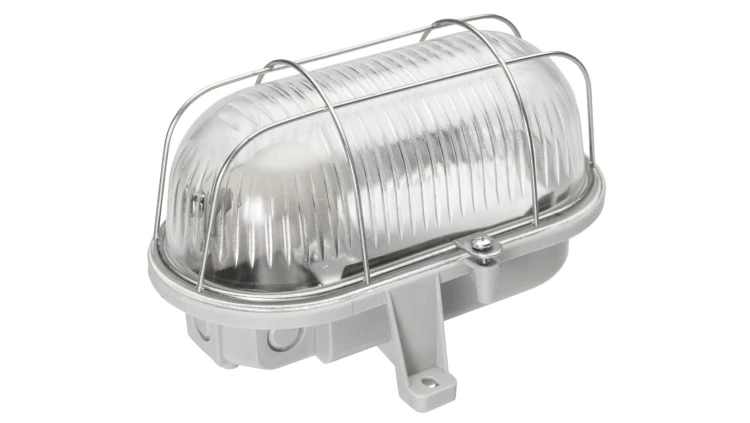 Oprawa kanałowa OVAL-7063T, E27, 75W, biała-polipropylen, klosz przeźroczysty-poliwęglan, IP44, IK10, siatka metalowa A1210-P