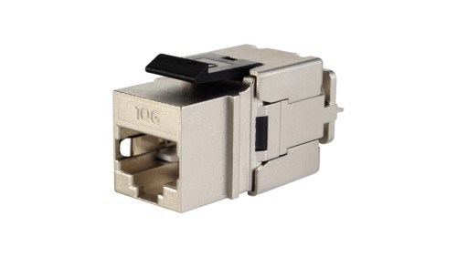 10G keystone Solarix CAT6A STP czarny SXKJ-10G-STP-BK-NA do kleszczy SXKJ-NA-BU