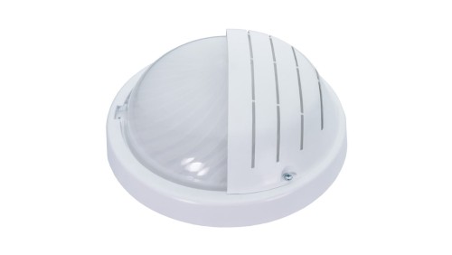 Oprawa GRILL, E27, 60W, biała-polipropylen, klosz matowy-poliwęglan, IP44, osłona, IK10 A2240-MP
