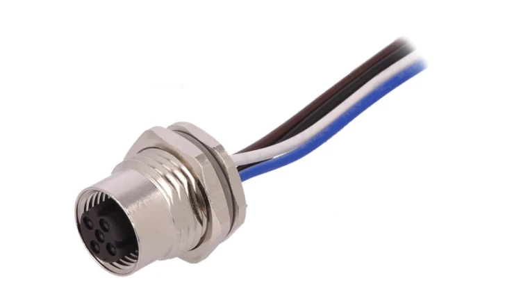 Złącze okrągłe M12 żeńskie proste 4pin 250V 0,5m T4171110504-002
