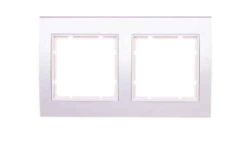 Berker B.3 Ramka podwójna aluminium /biały 10123904