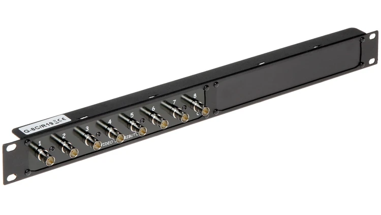 Gniazdo dystrybucyjne 8x BNC video 8x DC zasilanie AHD 5 Mpx 4K, HD-CVI 8 Mpx 4K, HD-TVI 8 Mpx 4K Rack 19” G-8C/R19