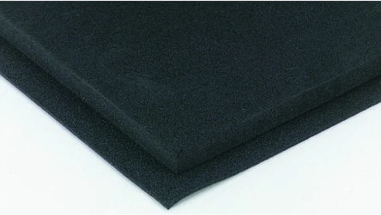 Gąbka polietylenowa, Czarny, 45kg/m³, 1m x 2m x 10mm, RS PRO