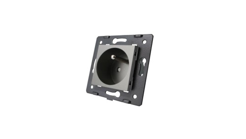 Livolo SREBRNY WKŁAD GNIAZDA ELEKTRYCZNEGO 16A FRENCH (BOLEC)