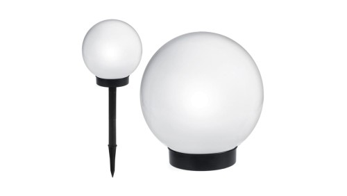 Solarna lampa wolnostojąca ogrodowa - kula 20x20x53cm, bialy LED GB123