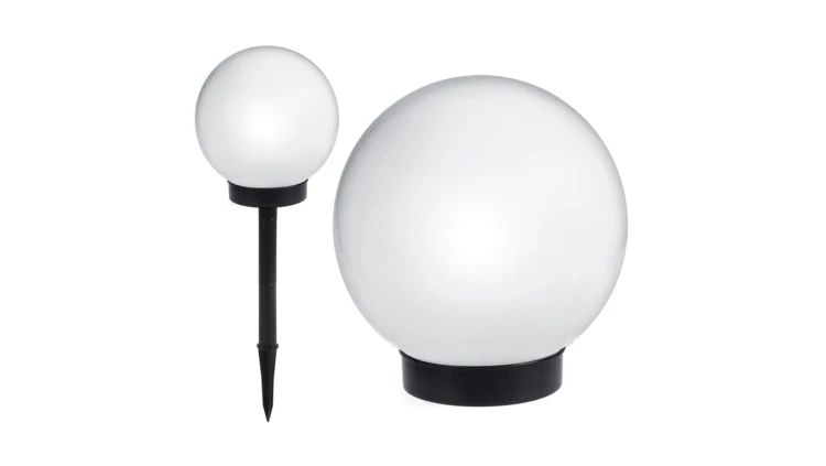 Solarna lampa wolnostojąca ogrodowa - kula 20x20x53cm, bialy LED GB123