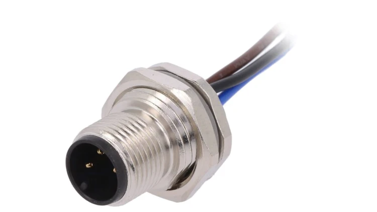 Złącze okrągłe M12 męskie proste 3pin 250V 0,2m T4171010003-001