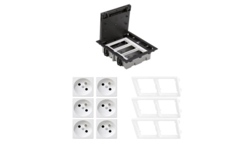 KONTAKT SIMON FLOOR BOX puszka podłogowa 6x gniazdo pojedyncze z/u do podłóg technicznych ( podniesionych )