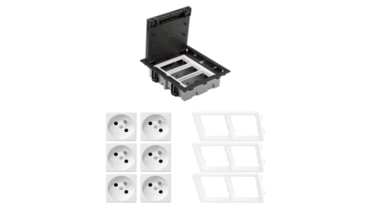 KONTAKT SIMON FLOOR BOX puszka podłogowa 6x gniazdo pojedyncze z/u do podłóg technicznych ( podniesionych )