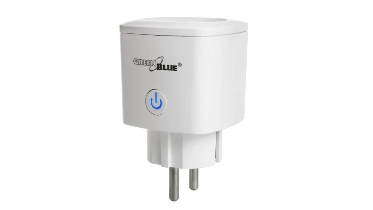 Zdalnie sterowane gniazdko WiFi GreenBlue, Android/iOS/Alexa/Google Home, zuż. energii, timer, max 3680W, typ F, GB720 F