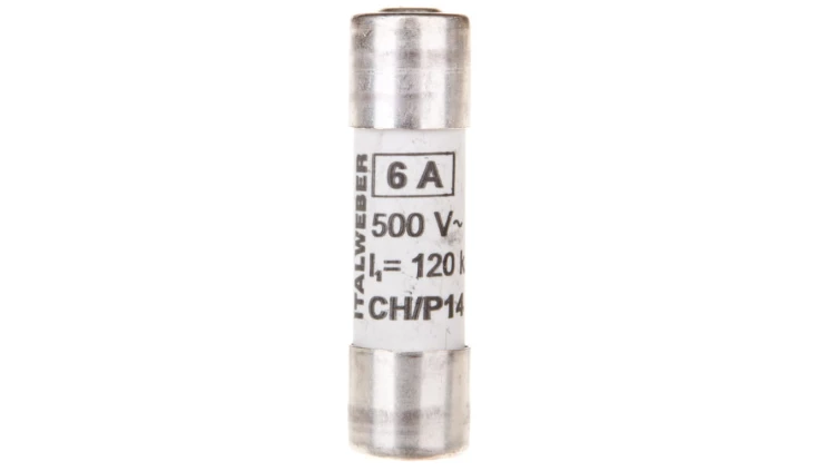 Wkładka bezpiecznikowa cylindryczna 14x51mm 6A gG 500V CH14P /z wybijakiem/ 006711016