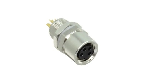 Złącze okrągłe M8 żeńskie proste montaż THT 4pin 30V T4033014041-000