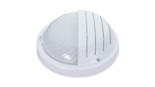 Oprawa GRILL, E27, 60W, biała-polipropylen, klosz matowy-szkło, IP44, osłona A2240-M