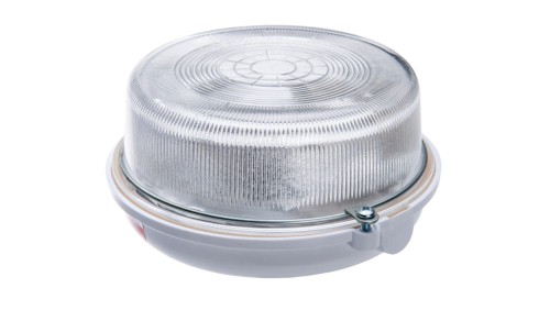 Oprawa SAUNA-7061NC, E27, 100W, biała-bakelit, klosz przeźroczysty-szkło, IP54 A2820