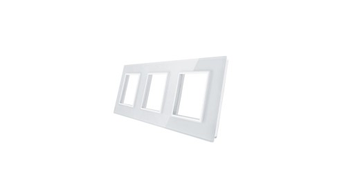Livolo POTRÓJNA BIAŁA RAMKA SZKLANA 222 x 80mm Livolo-GPF-3-61