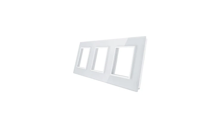 Livolo POTRÓJNA BIAŁA RAMKA SZKLANA 222 x 80mm Livolo-GPF-3-61