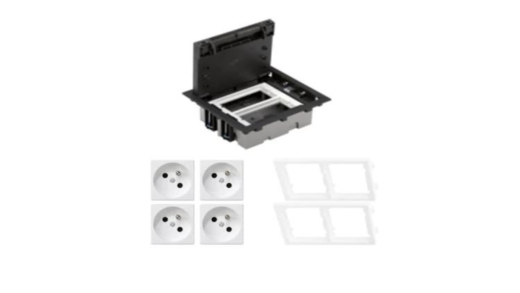 KONTAKT SIMON FLOOR BOX puszka podłogowa 4x gniazdo pojedyncze z/u do podłóg technicznych ( podniesionych )
