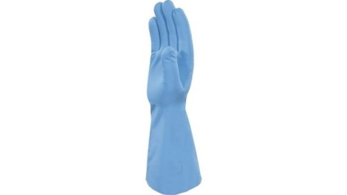 Rękawice z nitrylu chlorowane dł. 33 cm gr. 020 mm kolor niebieski rozmiar 8/9 MAIN VE830BL08