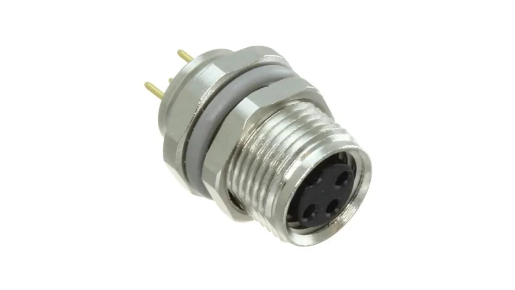 Złącze okrągłe M8 męskie proste montaż THT 3pin 60V T4041017031-000