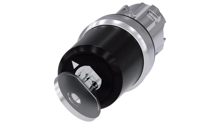 Przełącznik kluczykowy BKS 22mm okrągły metal nr E7 (VW) 2 poz. O-I monost. (bez kluczyka) kąt zał. 90st. 3SU1050-5SF01-0AA0