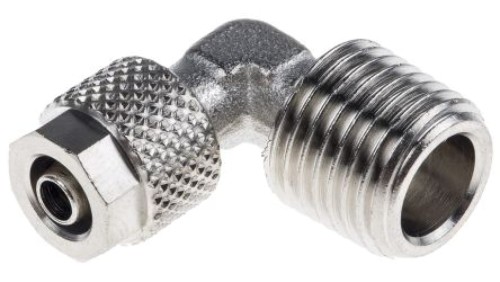 Złącze kątowe gwint R 1/4 męskie, Wciskane 6 mm RS PRO