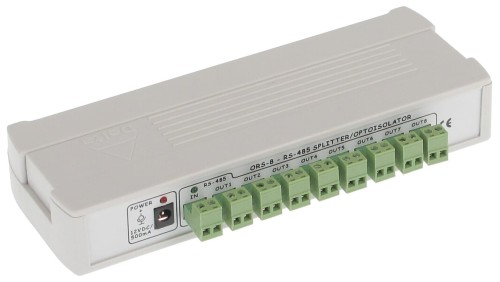 Rozgałęźnik RS-485 z optoizolacją 1-we/8-wy max. 1200m/wejście max 1200m/wyjście ORS-8