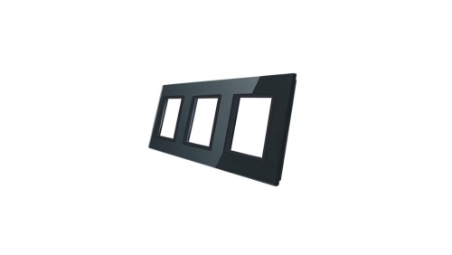 Livolo POTRÓJNA CZARNA RAMKA SZKLANA 222 x 80mm Livolo-GPF-3-62