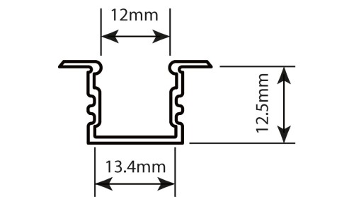 Profil led Standard 2m czarny z osłoną mleczną MLF