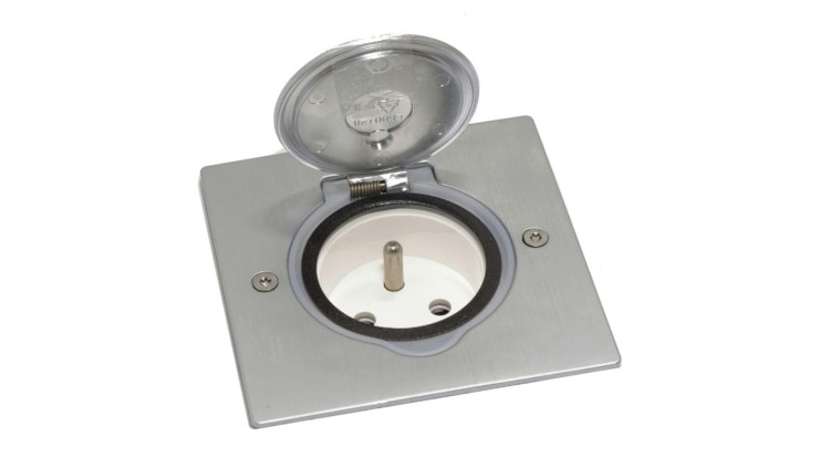 FLOOR BOX puszka podłogowa INOX gniazdo podłogowe z/u IP44