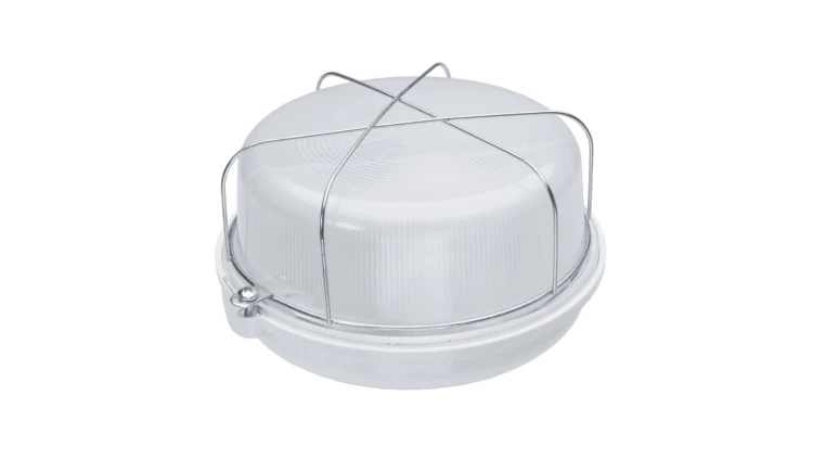 Oprawa SAUNA-7061N, E27, 100W, biała-bakelit, klosz matowy-szkło, IP54, siatka metalowa A2810-M