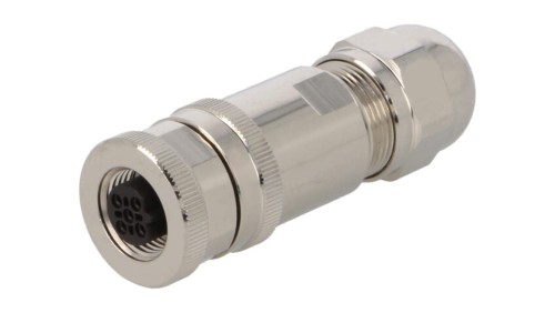 Złącze okrągłe M12 żeńskie proste ekranowane 5pin 60V PG9 T4110412051-000