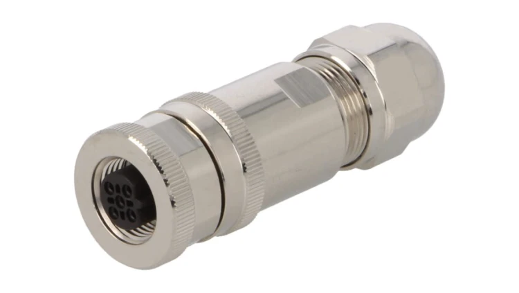 Złącze okrągłe M12 żeńskie proste ekranowane 5pin 60V PG9 T4110412051-000