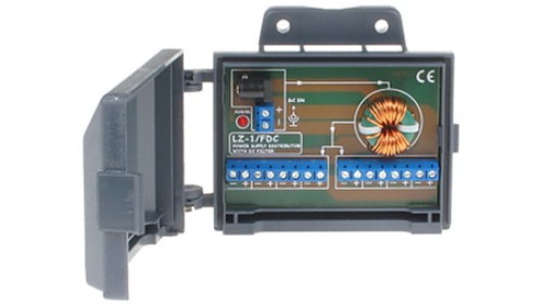 Dystrybutor zasilania (łączówka, rozgałęźnik) 2-we/8-wy max.24VDC 6A z filtrem eliminującym zakłócenia